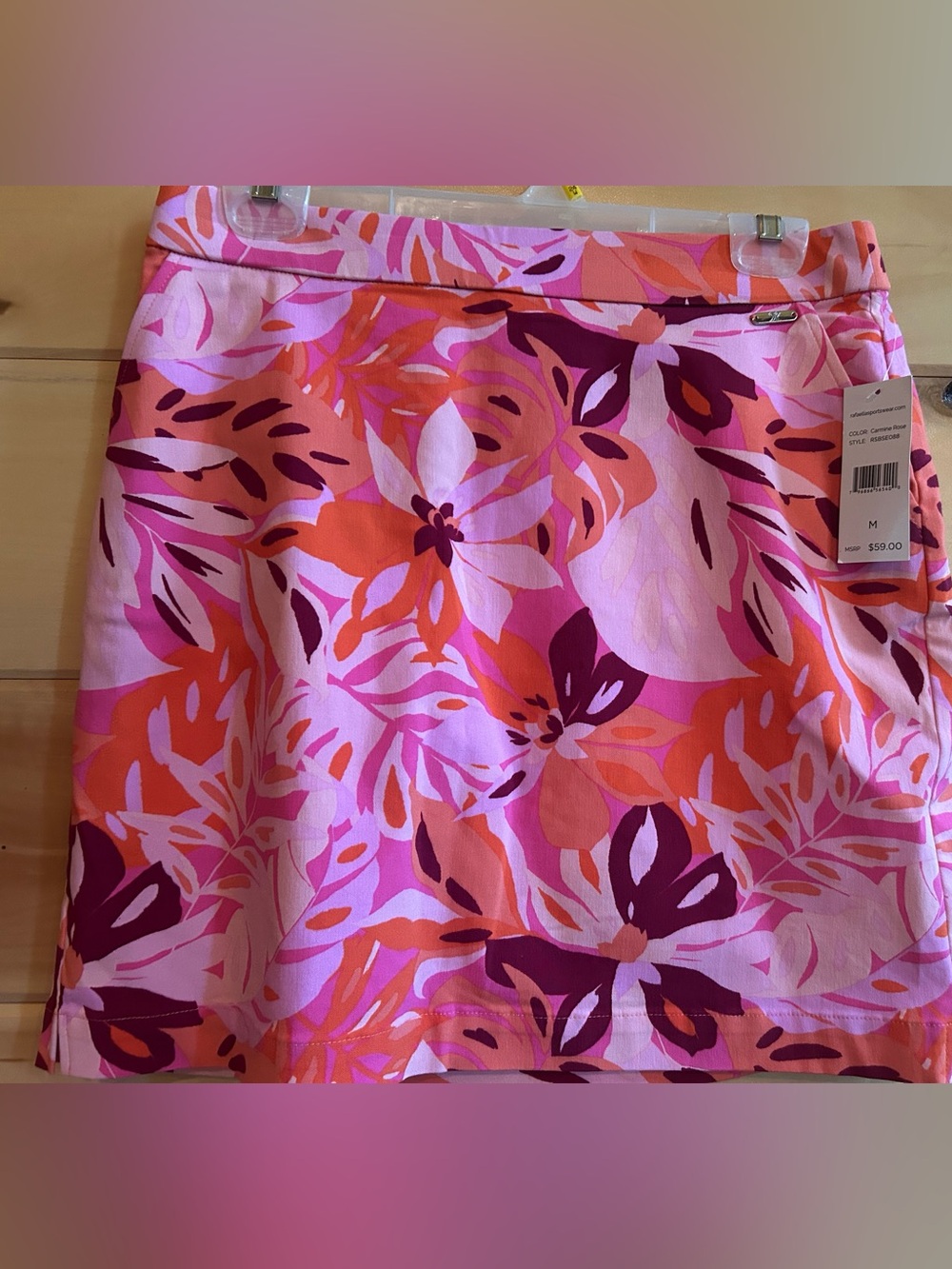 Rafaella Floral A-Line Skort - Pink & Orange size M NWT